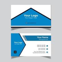 plantilla de tarjeta de visita azul simple y profesional vector