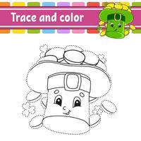 Trace and color. Coloring page for kids. Handwriting practice. Education developing worksheet. Activity page. Game for toddlers. St. Patrick's day. vector