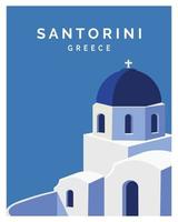 isla de santorini, mar egeo griego. viajar a grecia. tarjeta de publicidad de fondo de viaje de paisaje, cartel de viaje, postal, volante, impresión de arte.