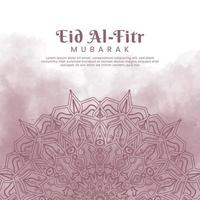 eid al-fitr con mandala y fondo de acuarela. ilustración abstracta vector