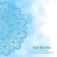 Eid al-fitr with mandala and watercolor background. Abstract illustration