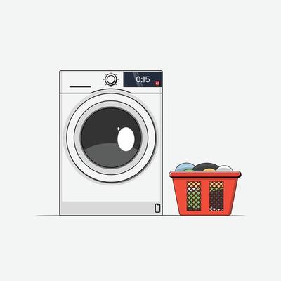 Vector of wash machine flat design