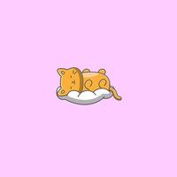 cat sleeping on the pillow vector