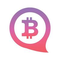 bitcoin talk logo element design template icon vector