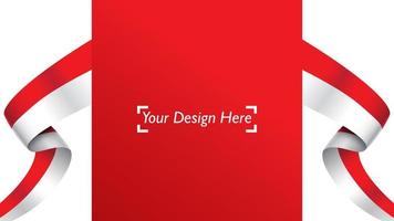 Indonesian independence day background template with empty space for text design vector