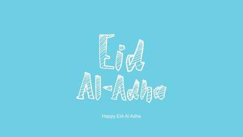 Letras manuscritas de eid al-adha. Hermoso diseño de texto para póster gráfico, tarjeta de felicitación, etc. Ilustración de vector de saludo