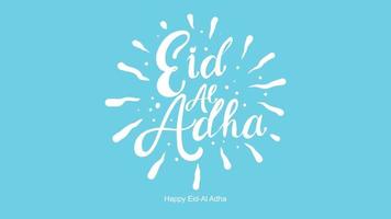 Eid al-Adha handwritten lettering. Beautiful text design for for graphic poster, greeting card etc.Greeting vector illustration