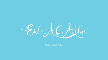 Eid al-Adha handwritten lettering. Beautiful text design for for graphic poster, greeting card etc.Greeting vector illustration