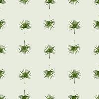 Fan palm leaves seamless pattern.Vintage tropical branch in engraving style. vector