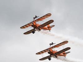 Biggin Hill, Kent, UK, 2009. Breitling Wingwalkers display photo