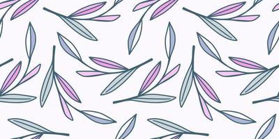 Simple twigs and branches seamless pattern. Delicate leaf and branches ornament. Vintage floral elements background. vector