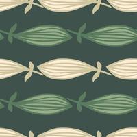 Exotic outline leaves seamless pattern. Nature palm leaf endless wallpaper. vector