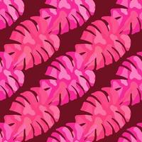 Abstract monstera leaves tropical seamless pattern. Rainforest background. vector