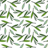 Delicate leaf and branches seamless pattern. Simple foliage ornament. vector