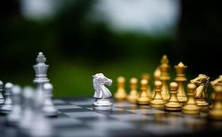 Chess, board games for concepts and contests, and strategies for business success ideas photo