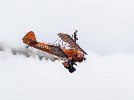 Biggin Hill, Kent, UK, 2009. Breitling Wingwalkers display photo