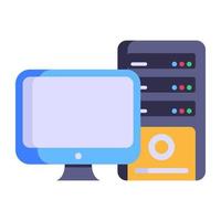 System user flat style icon with editable facility vector