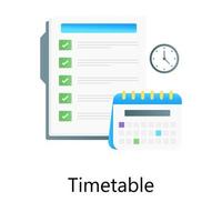 An editable vector of timetable, flat gradient vector