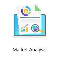 An editable flat gradient vector of market analysis