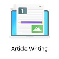 Article writing vector in flat gradient style