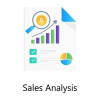 Magnifier on a document, sales analysis gradient vector