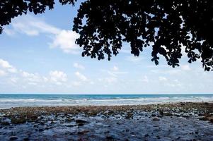 The beautiful sea and the beautiful mountains, the area for tourists to visit the beauty photo