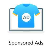 A modern flat gradient vector of sponsored ad