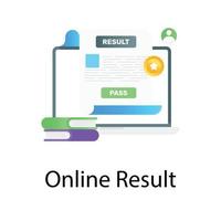 Online result result sheet inside computer vector