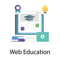 Web education in modern flat gradient style vector