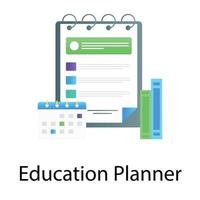 Education planner vector of timetable