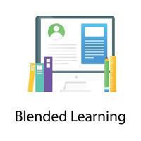 Blended learning conceptual vector, flat gradient vector