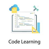 Code learning vector, programming language education flat gradient design vector