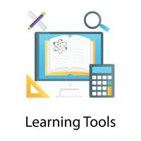 Learning tools in flat gradient style stationery items vector