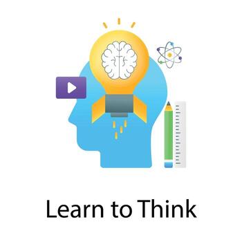 A trendy flat gradient vector of learn to think concept, creative thinking