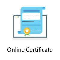 Online certificate vector in editable flat gradient style