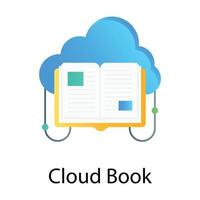 Cloud book vector in modern flat gradient style
