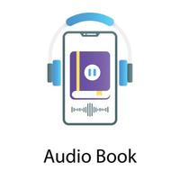 vector de libro de audio en estilo editable, diario de audio