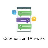 Question and answers, online general inquiry flat gradient vector