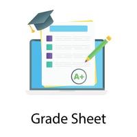 A vector of online grade in editable style