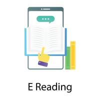 A modern vector of e reading, flat gradient design