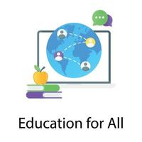 Trendy vector of education for all concept, flat gradient design