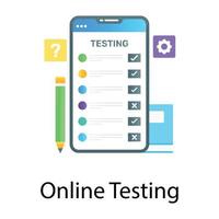 Online testing vector in editable flat gradient style