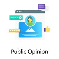 comentarios de los clientes con una revisión positiva, opinión pública en un icono conceptual degradado vector