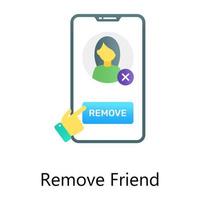 Flat gradient conceptual icon of remove friend, cancel user vector