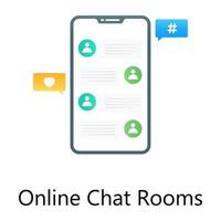 Online chat room, gradient conceptual icon of mobile messages vector