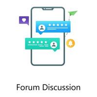 Flat gradient conceptual icon of forum discussion in modern style