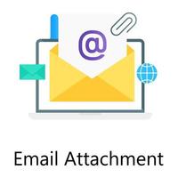 Email attachment conceptual icon in modern gradient style,