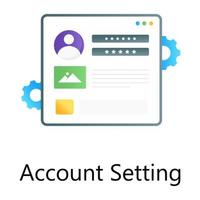 Website login management, account setting conceptual icon in gradient style vector