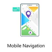 Flat gradient concept icon mobile navigation, user guidance application vector