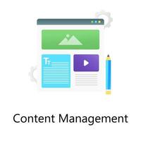 Vector of content management in flat gradient style